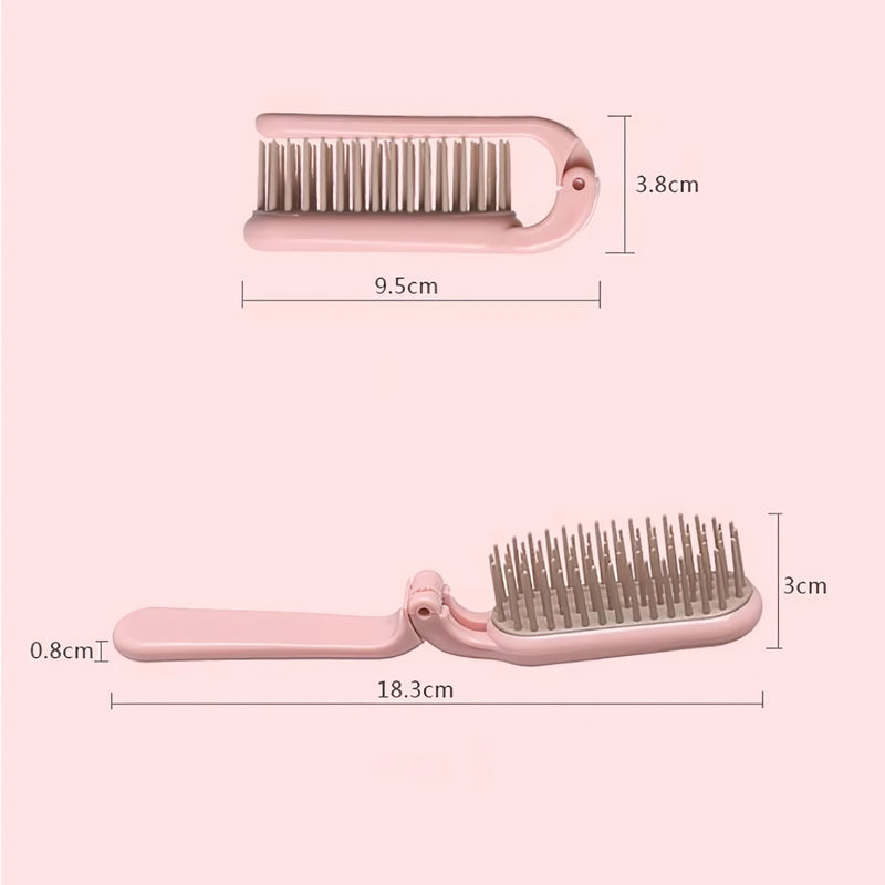 foldable detangling hair brush, view 10 - MRSLM