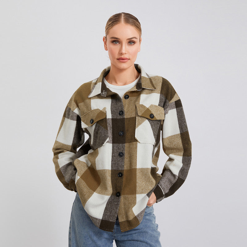 Women's plaid shacket, view 7 - MRSLM