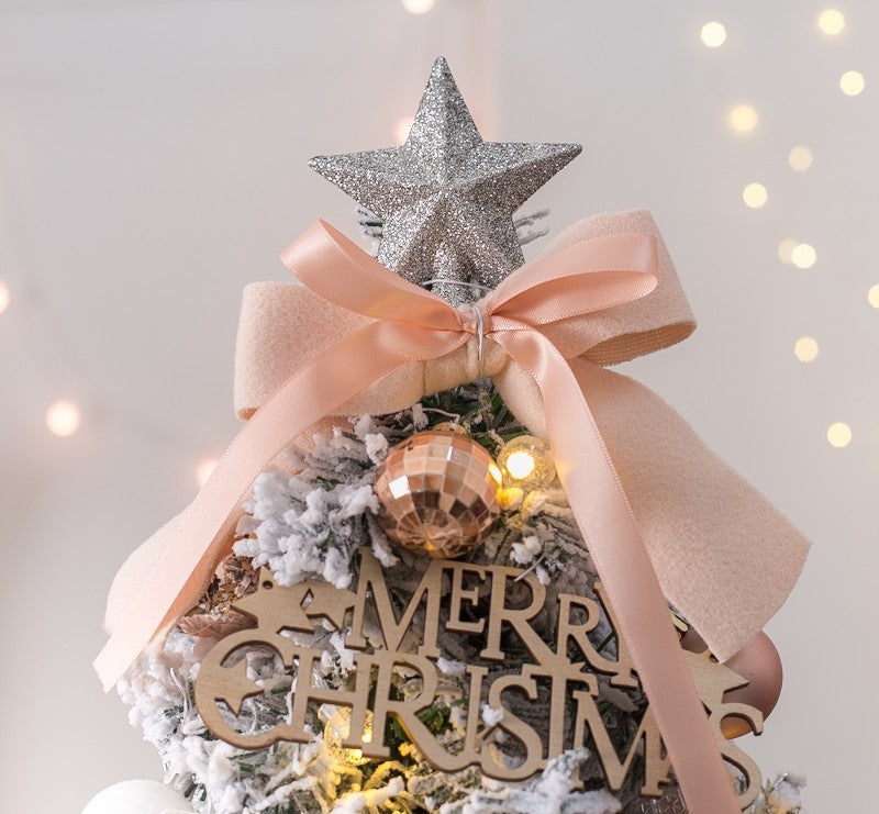Pink snow spray desktop Christmas tree, view 5 - MRSLM
