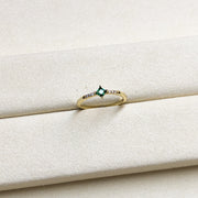 S925 silver adjustable green stone ring, view 5 - MRSLM