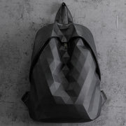 Black PU leather lattice backpack, view 3 - MRSLM
