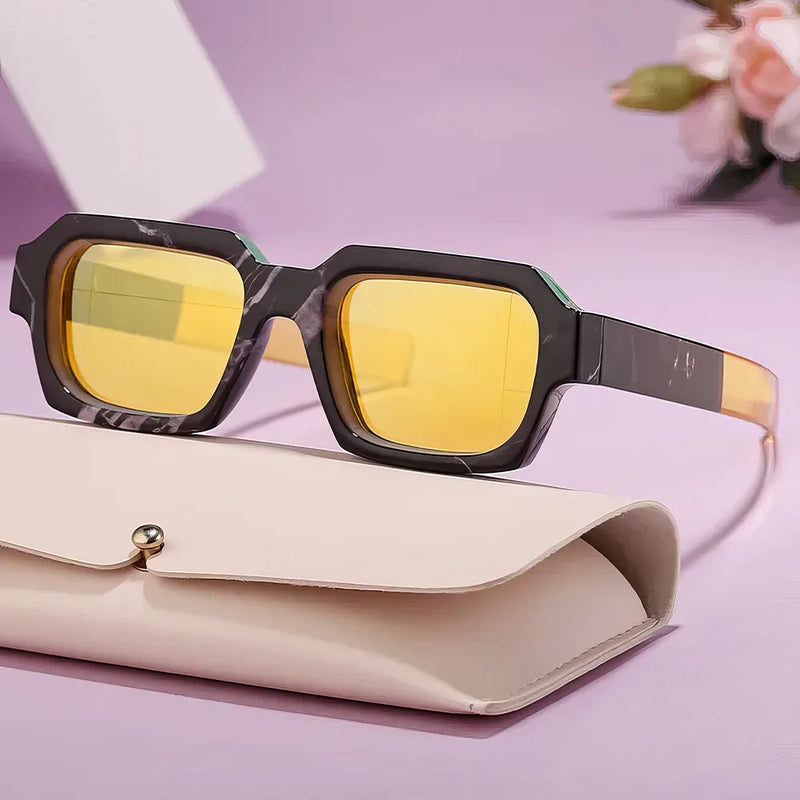 retro rectangle sunglasses, view 9 - MRSLM