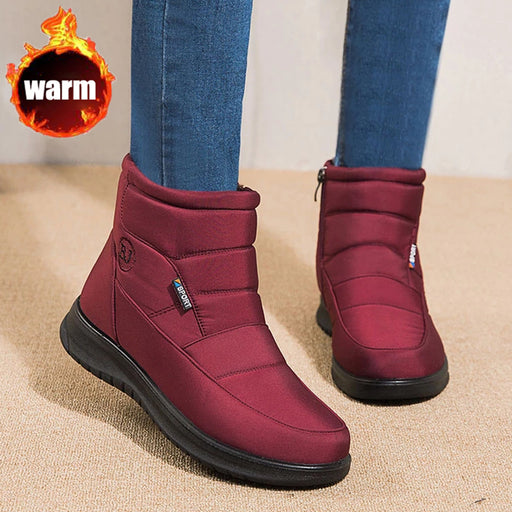 Women's warm lined flat snow boots - MRSLM