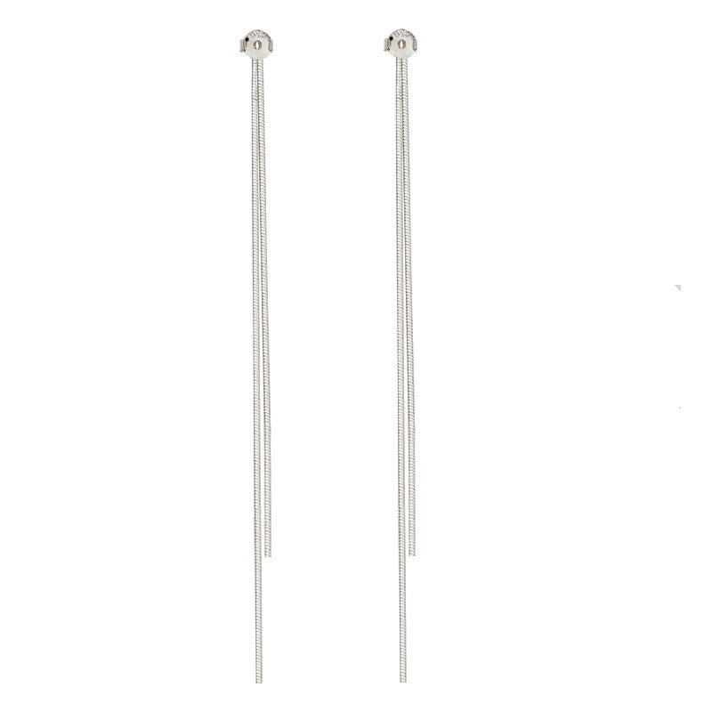 long sterling silver ear line earrings, view 7 - MRSLM