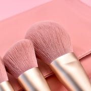 pink makeup brush set, view 3 - MRSLM