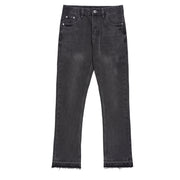 men's micro flared fringe worn jeans, view 2 - MRSLM