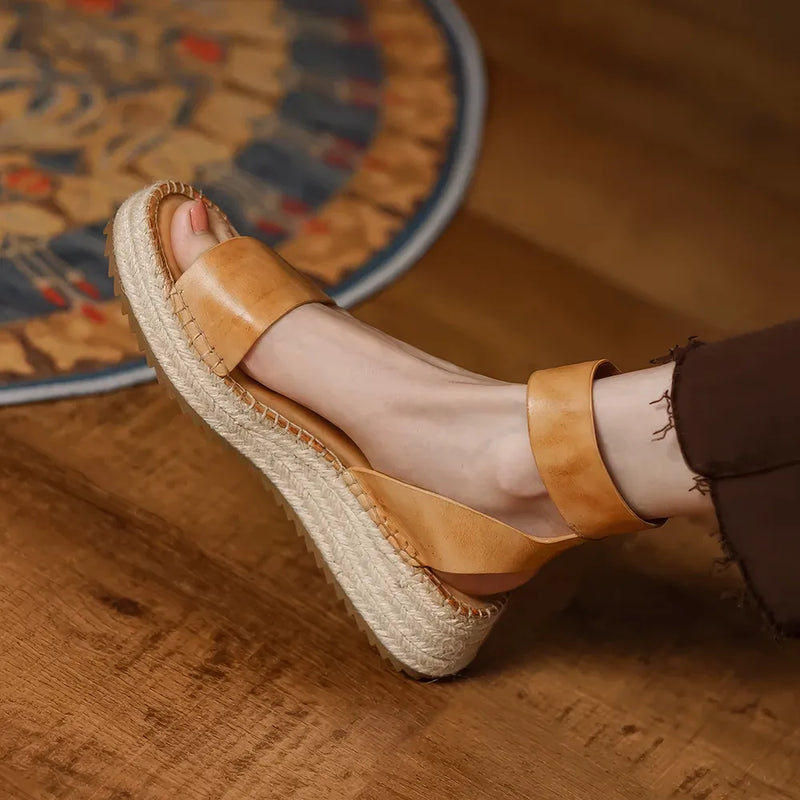 summer chic leather sandals, view 7 - MRSLM