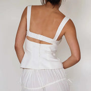 spaghetti strap tie-up crop top, view 6 - MRSLM