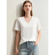 v-neck short sleeve t-shirt, view 3 - MRSLM
