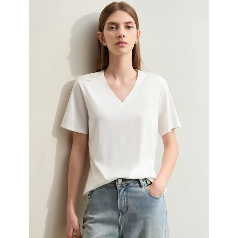 v-neck short sleeve t-shirt, view 3 - MRSLM