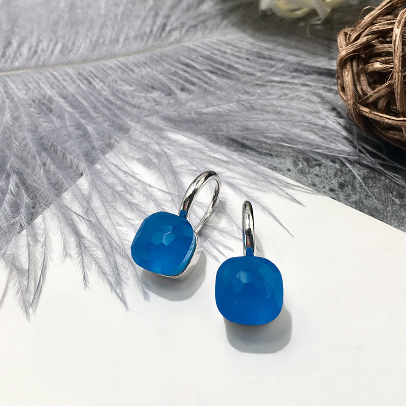 colored stone french hook earrings, view 14 - MRSLM