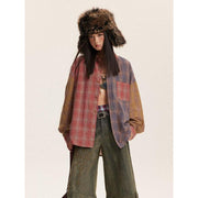 women's striped plaid blouse, view 5 - MRSLM