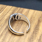 retro distressed twist sterling silver ring, view 2 - MRSLM
