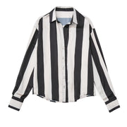 women's satin texture loose shirt, view 4 - MRSLM