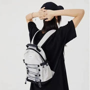sporty casual nylon backpack, view 9 - MRSLM