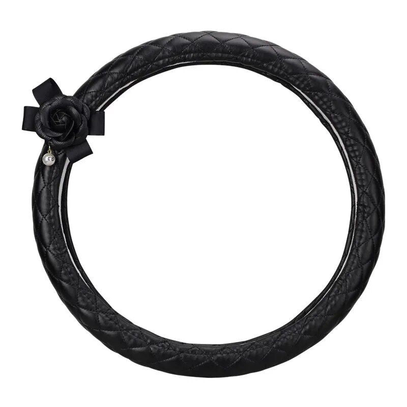 Camellia car steering wheel cover, view 5 - MRSLM