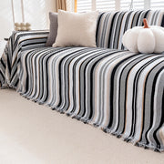 striped chenille sofa cover, view 7 - MRSLM