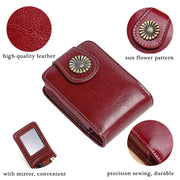 mini portable leather makeup bag with mirror, view 7 - MRSLM