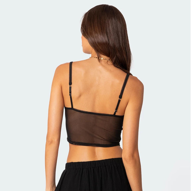 slim mesh cami top, view 10 - MRSLM