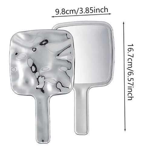 retro handheld makeup mirror, view 3 - MRSLM