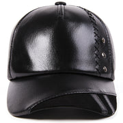 sheepskin leather baseball cap, view 3 - MRSLM