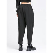 high elastic waist black harem trousers, view 5 - MRSLM