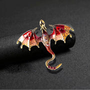 vintage enamel flying dragon brooch, view 9 - MRSLM