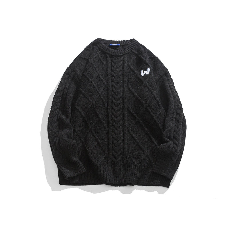 men's solid color knitted sweater, view 6 - MRSLM