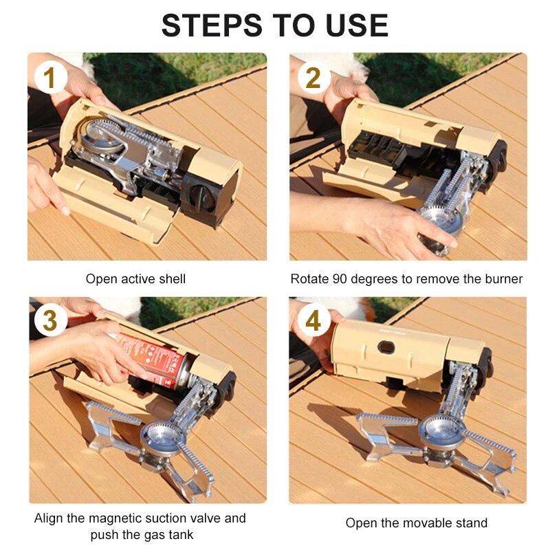 portable folding camping gas stove, view 5 - MRSLM