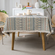 geometric jacquard bohemian tablecloth, view 2 - MRSLM