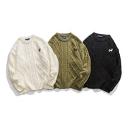 men's solid color knitted sweater, view 4 - MRSLM