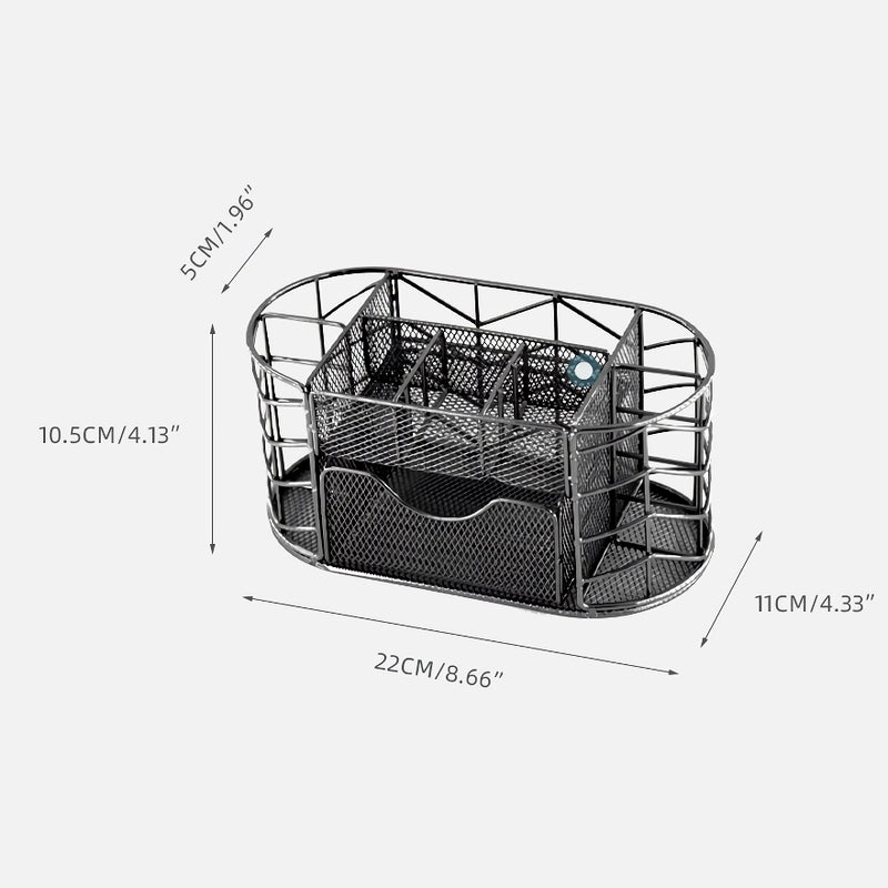 metal mesh desktop organizer, view 10 - MRSLM