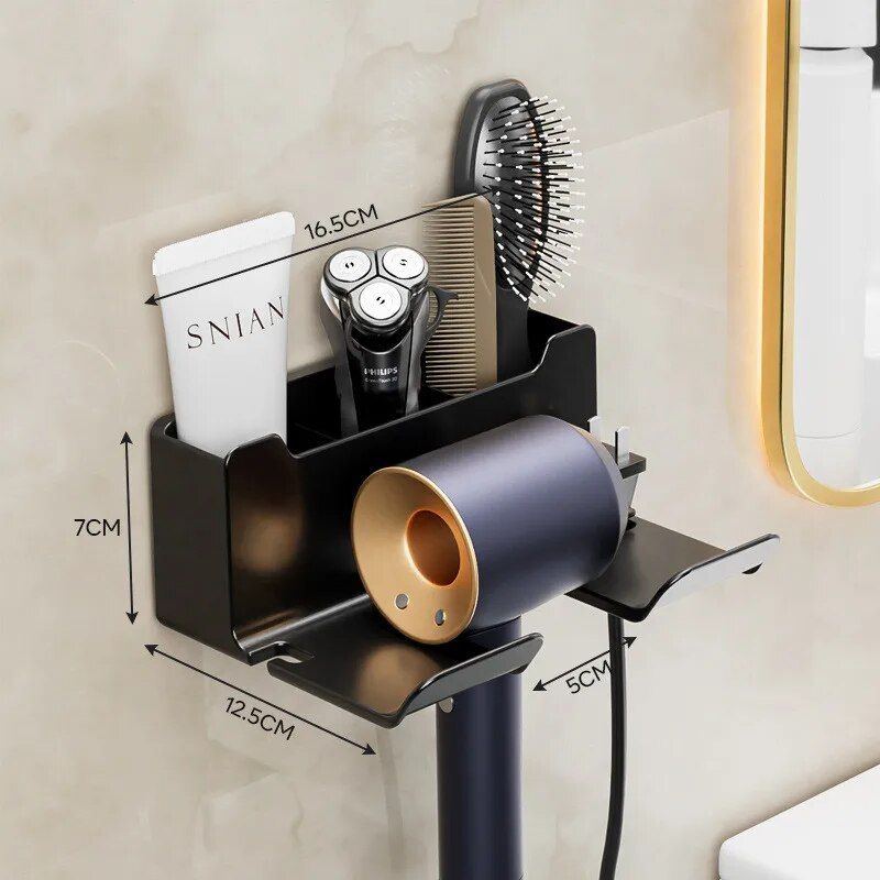 wall mounted hair dryer holder, view 2 - MRSLM
