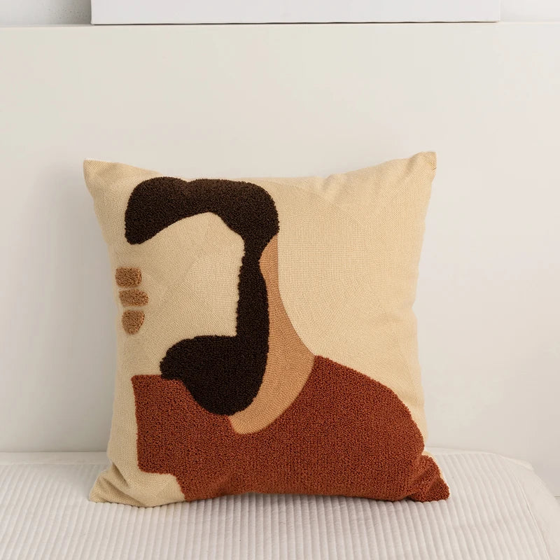 abstract embroidery cushion cover, view 3 - MRSLM
