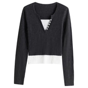 Slim fit knitted sweater, fake two-piece, view 2 - MRSLM