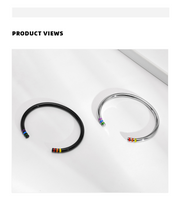 rainbow pride couples cuff bracelet, view 5 - MRSLM