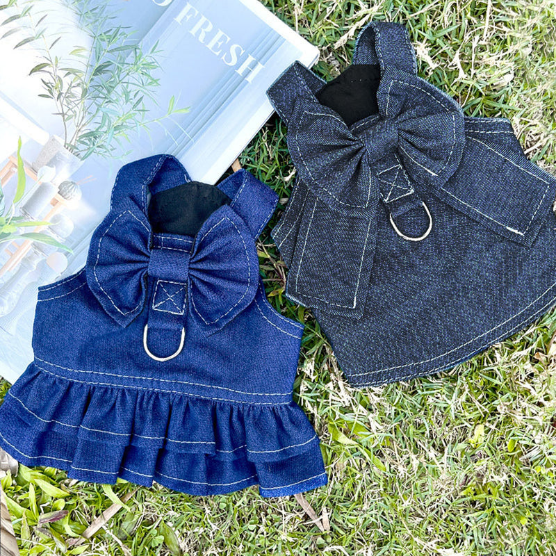 denim dog vest harness, view 7 - MRSLM
