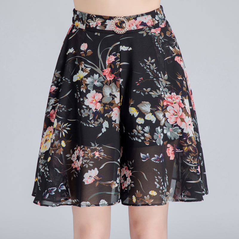 chiffon wide leg shorts skirt, view 2 - MRSLM