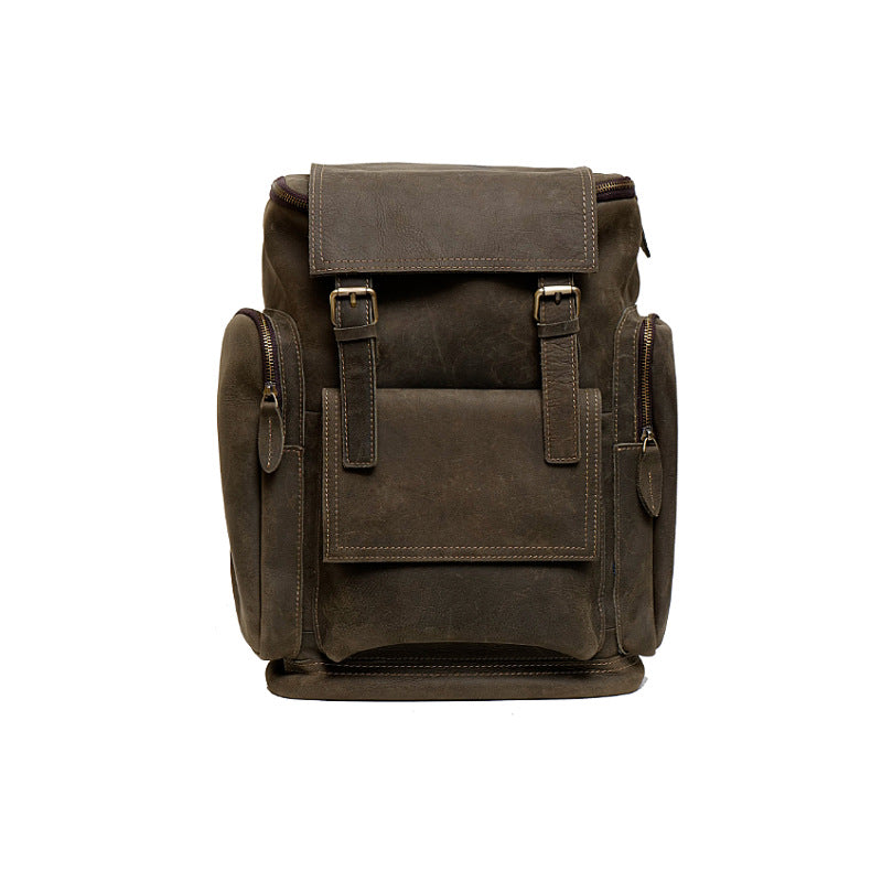 Vintage leather backpack, view 3 - MRSLM