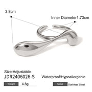 Water drop open ring, view 3 - MRSLM