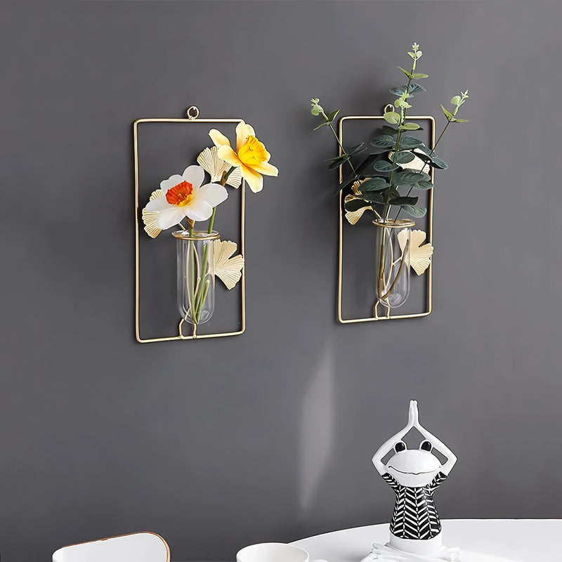 Gold wall-mounted hydroponic flower pot, view 9 - MRSLM