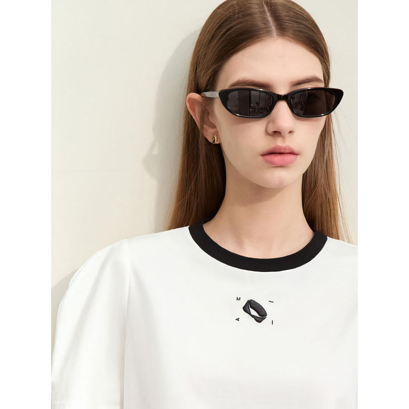embroidered O-neck t-shirt, view 6 - MRSLM