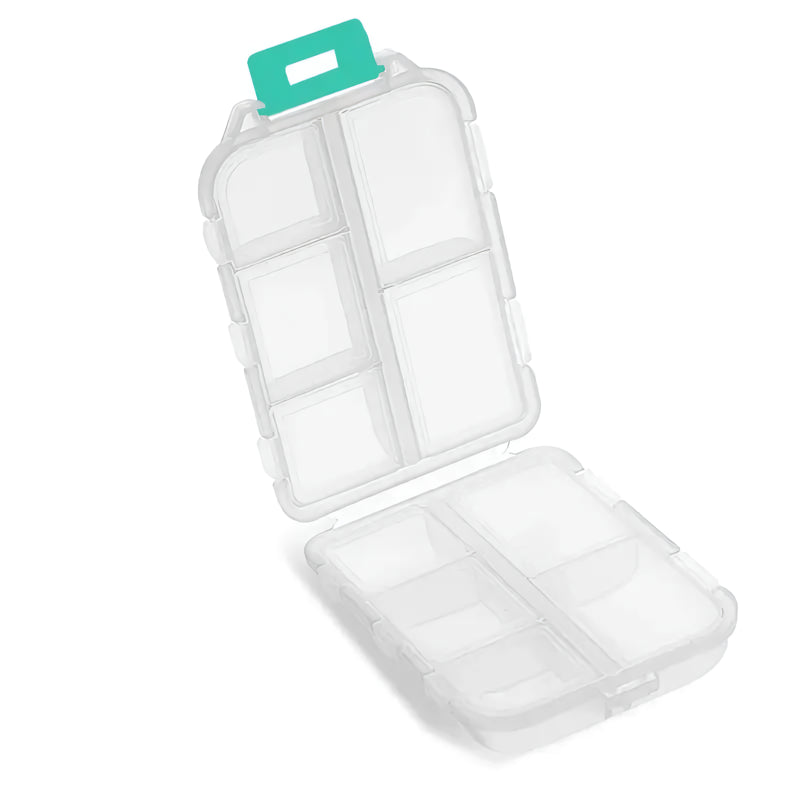 portable 10-grid travel pill organizer, view 4 - MRSLM
