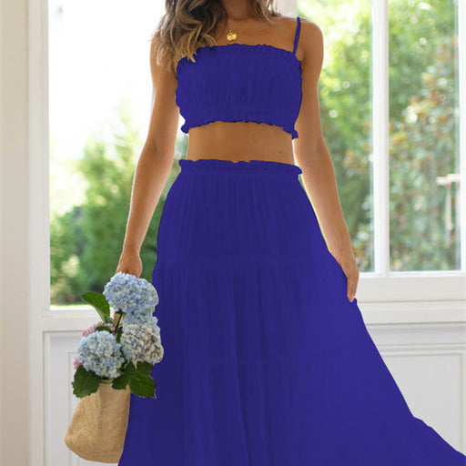 women's lace sling chiffon swing maxi dress - MRSLM