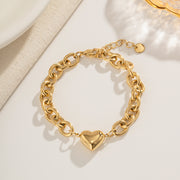 vintage heart pendant chain bracelet - MRSLM