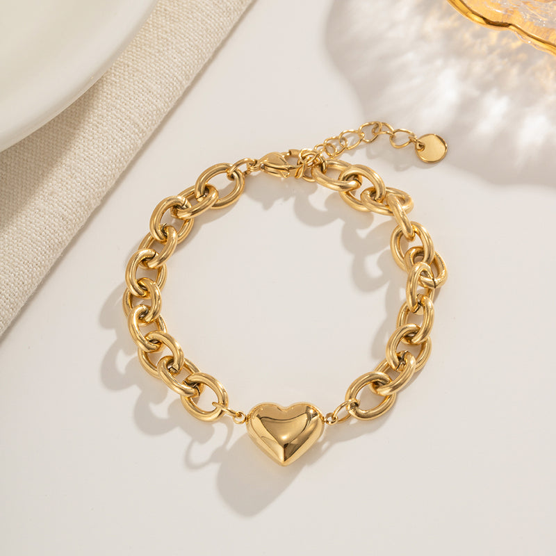 vintage heart pendant chain bracelet - MRSLM