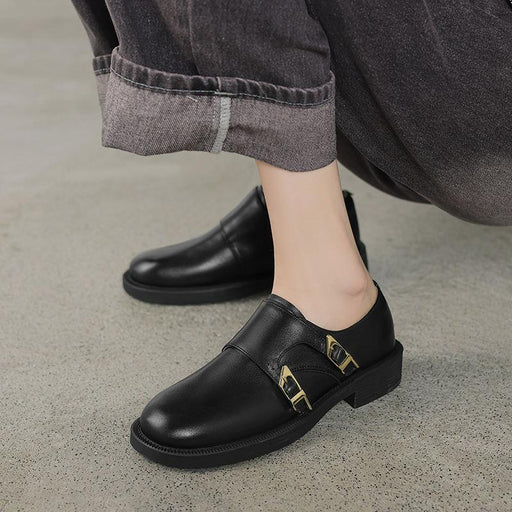 vintage leather slip-on shoes - MRSLM