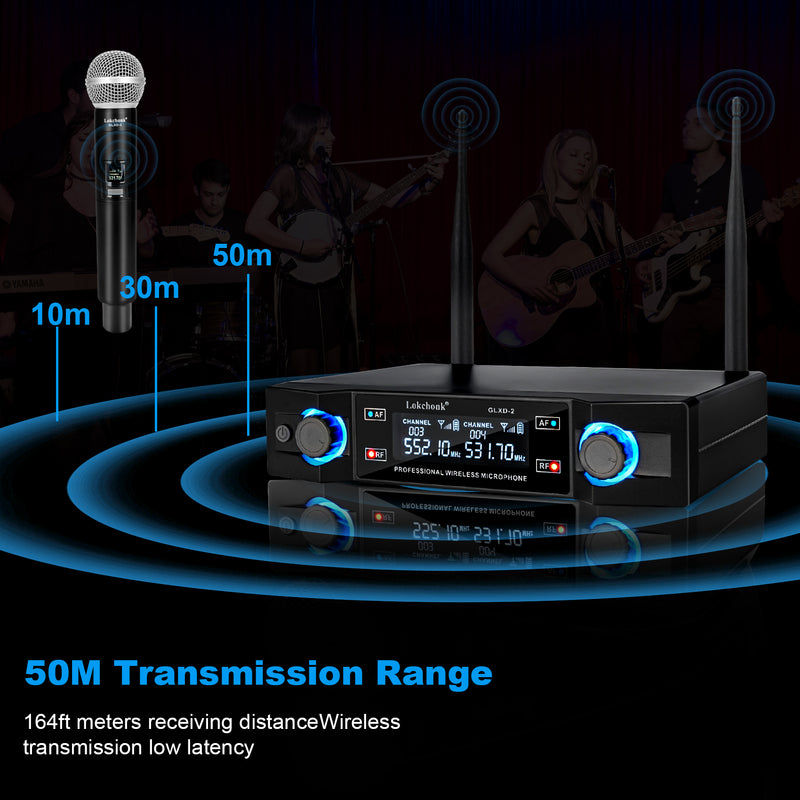 dual channel wireless microphone system, view 8 - MRSLM