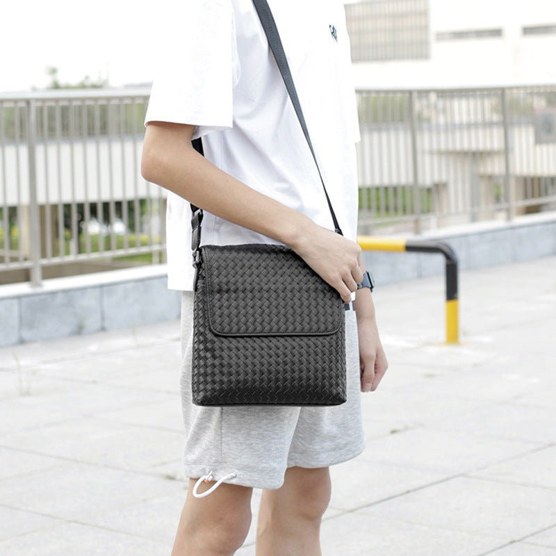 Woven men's casual shoulder bag, view 4 - MRSLM