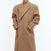 deconstructed wool-look long coat, view 5 - MRSLM